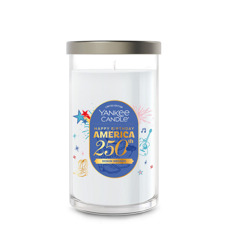 Denim Dreams Medium Pillar Candle V4