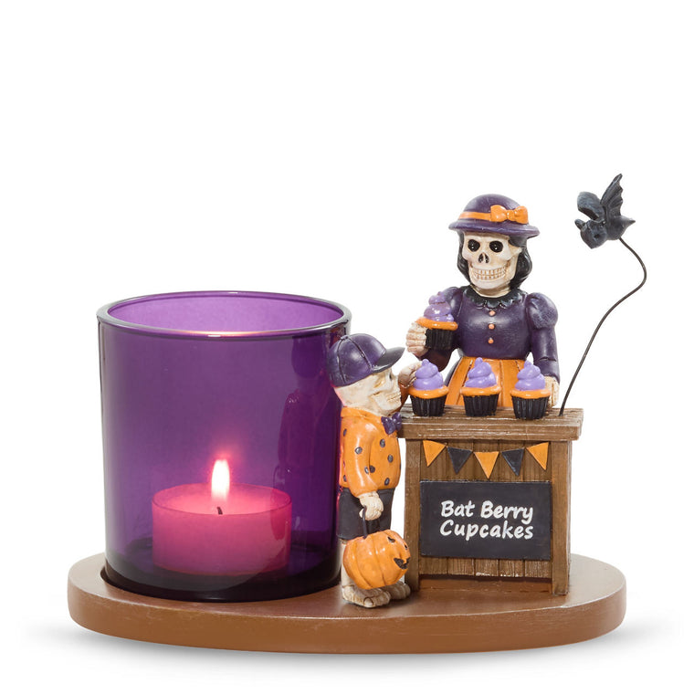 Bonebury Lane Bat Berry Cake Tea Light Candle Holder N4