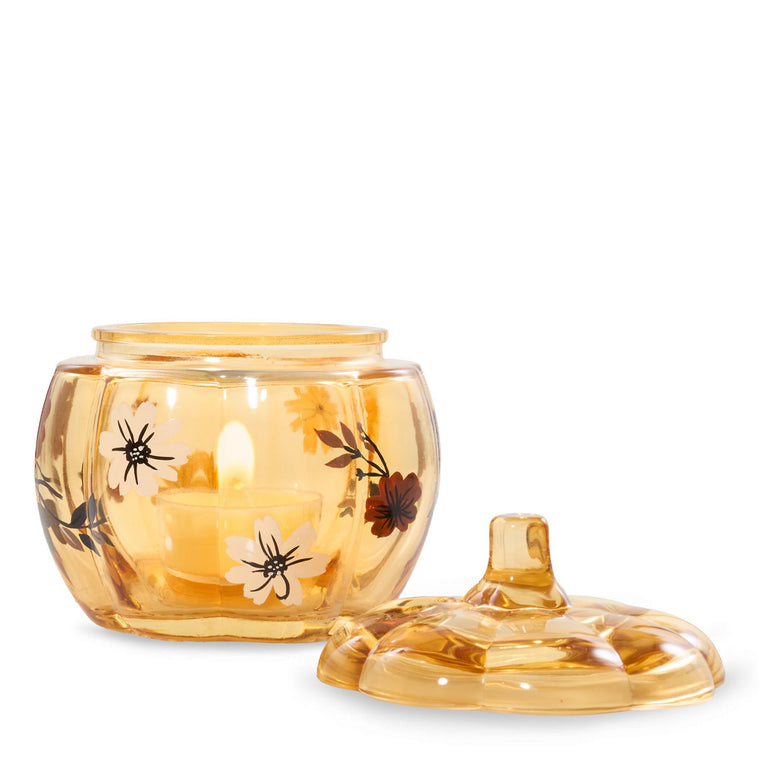 Flower Pumpkin Tea Light Candle Holder W7