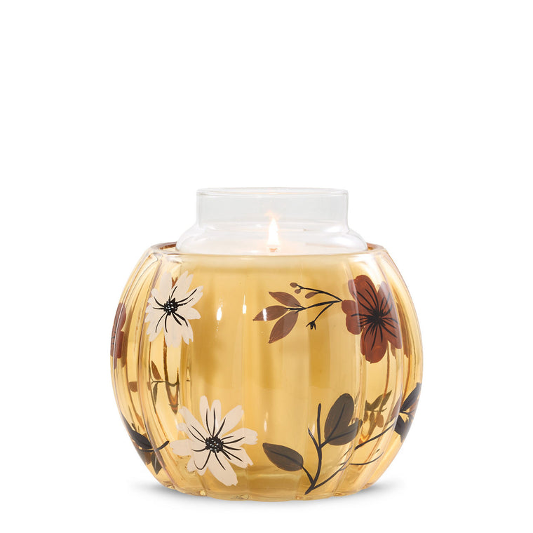 Flower Pumpkin Jar Candle Holder L6