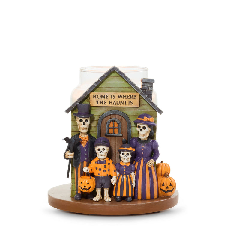 Bonebury Lane Haunted House Jar Candle Holder M7